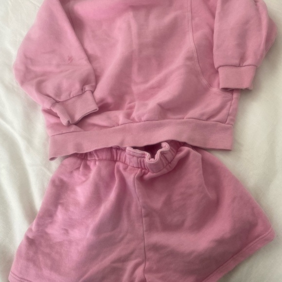 Pink Sweatshirt and Shorts Set - Picture 2 of 3